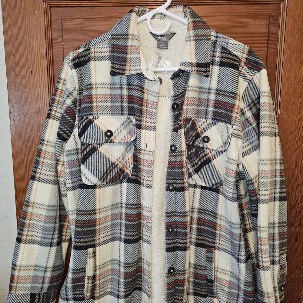 Natural Reflections Multicolor Plaid Teddy Jacket